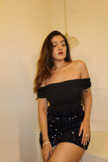 Diana Black Mesh Top