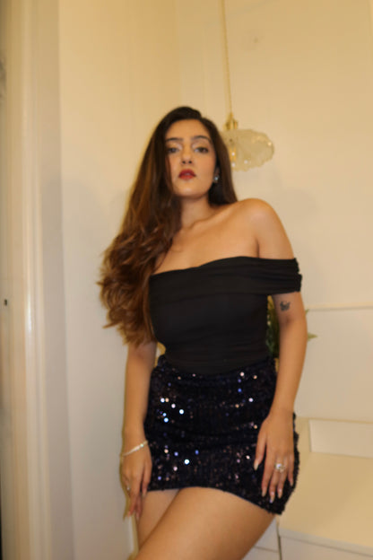 Diana Black Mesh Top