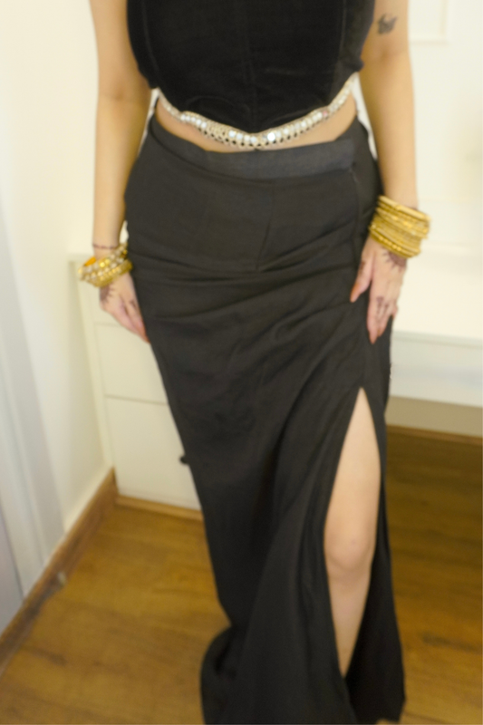 Kaleshi Black Slit Skirt