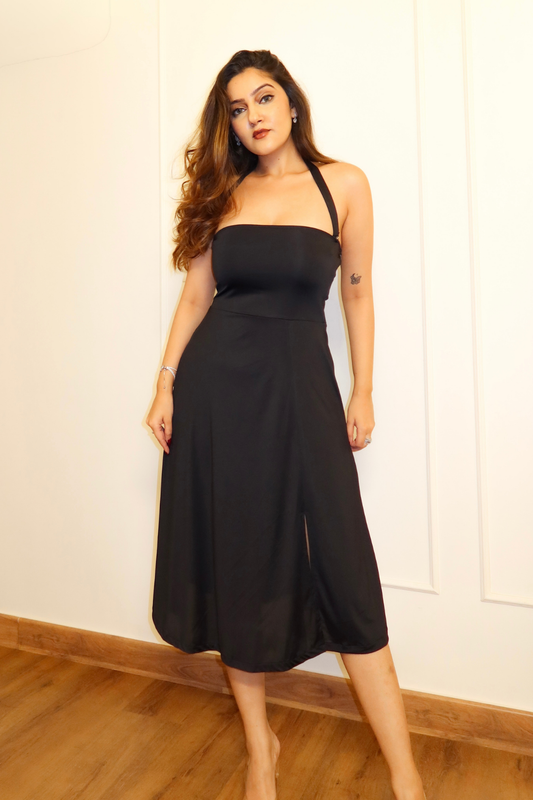 Ella Black Midi Dress